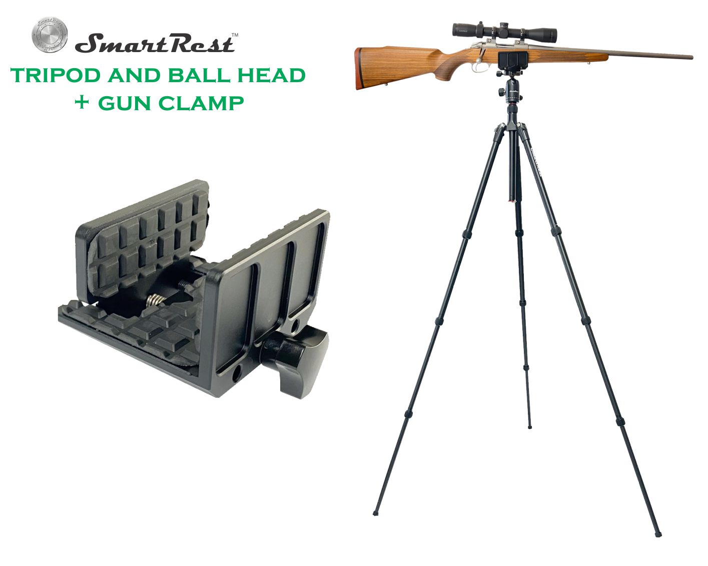 SmartRest Tripod + Ball Head + GUN CLAMP